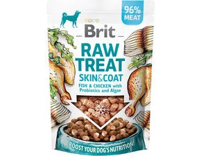 Brit RAW TREAT Skin & Coat. Freeze-dried treat and topper. Fish&Chicken, 40 g