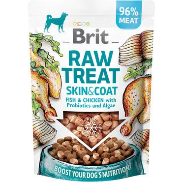 Brit RAW TREAT Skin & Coat. Freeze-dried treat and topper. Fish&Chicken, 40 g
