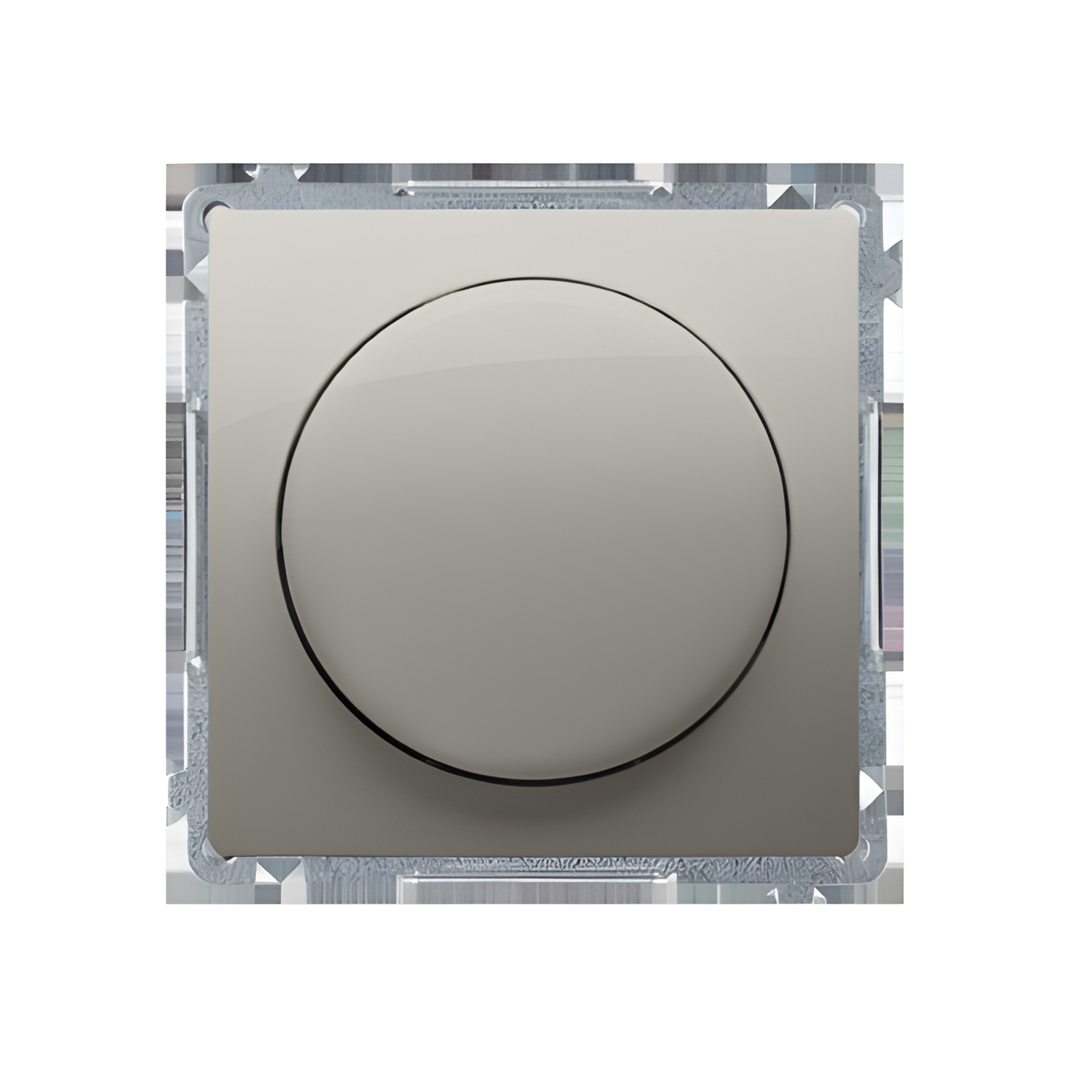 Stmívač pro stmívatelné LED SIMON BASIC BMS9L.01/29, ot. stm., tlač. sp.,jednoobv., šr. sv., satén