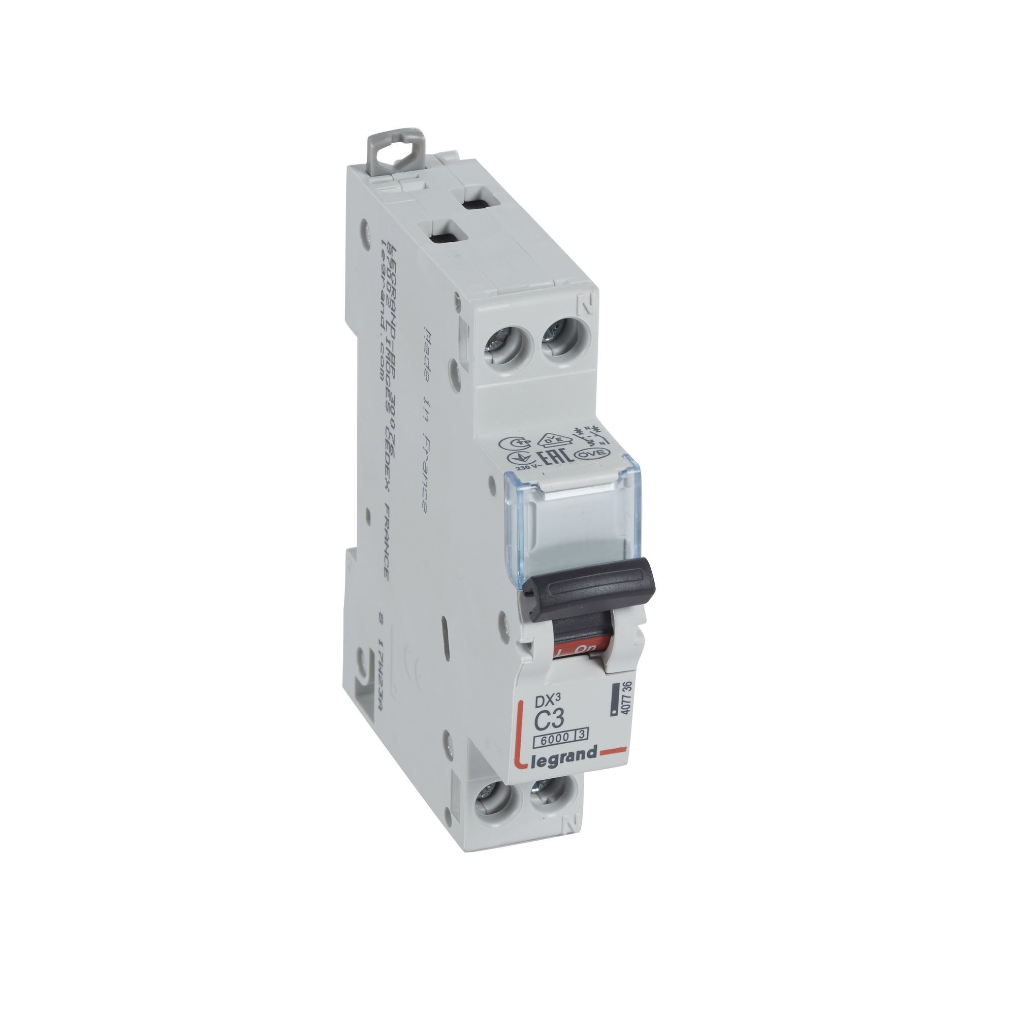 Jistič dvoupolový LEGRAND 407736 DX3 1P+N C3 6/10KA