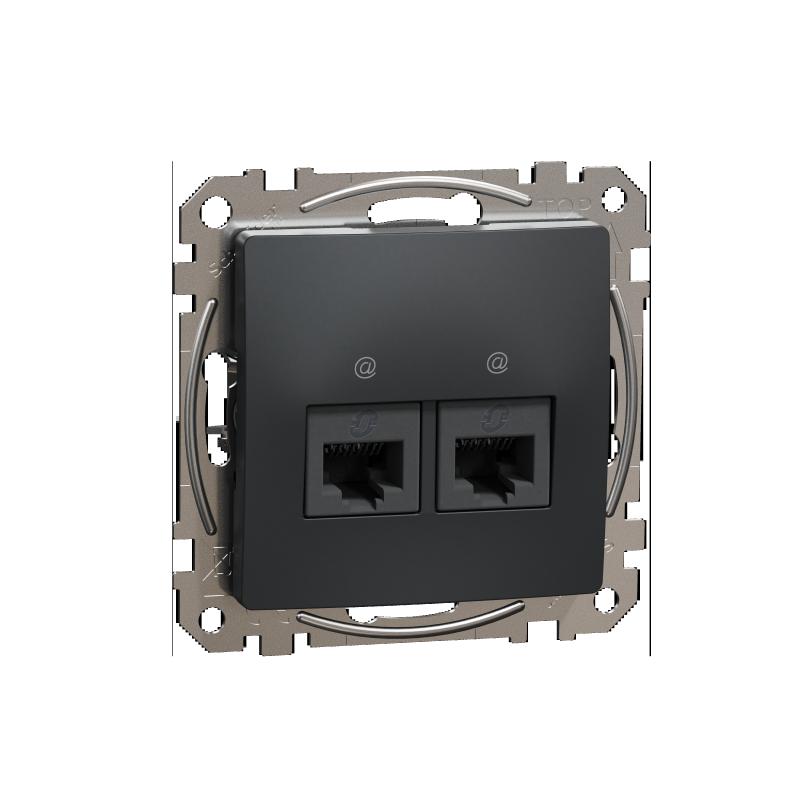 SCHN SDD114467 Sedna D/E - Datová zásuvka 2xRJ45 kat. 6A UTP, Antracit