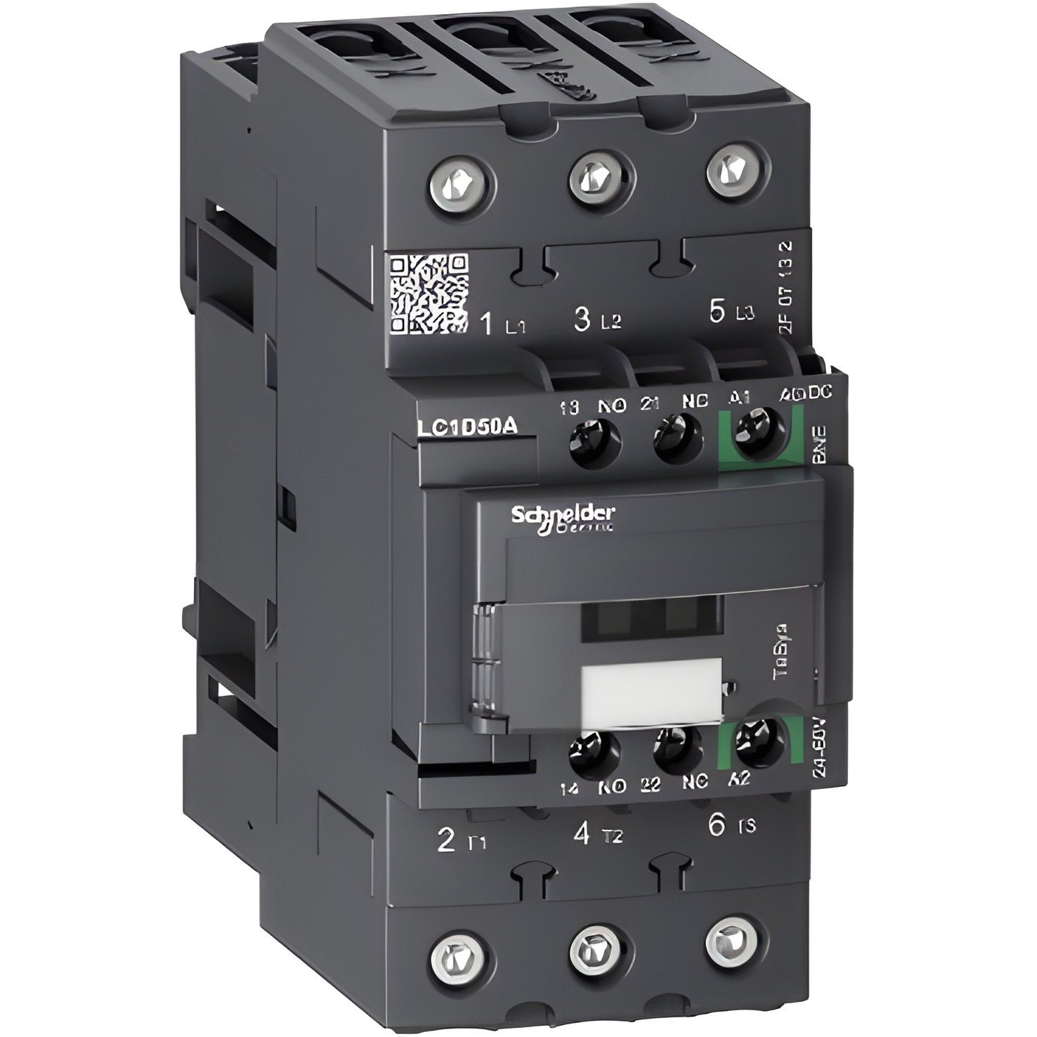 SCHN LC1D50ABNE TeSys D Green 3P AC-3 50A 24 - 60V AC/DC