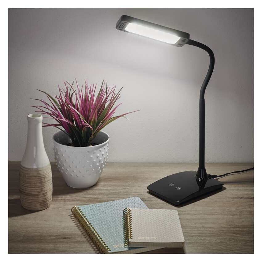 EMOS Z7599B LED STOLNÍ LAMPA EDDY ČERNÁ