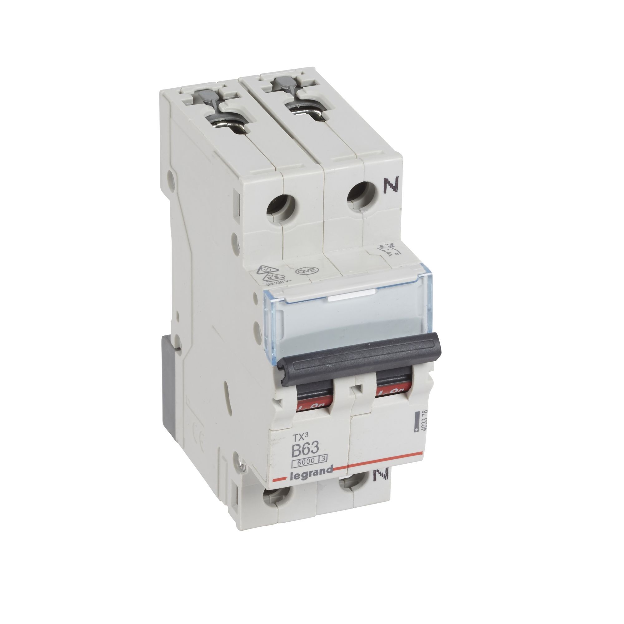 Jistič dvoupolový LEGRAND 403378 TX3 1+N B63 6000A