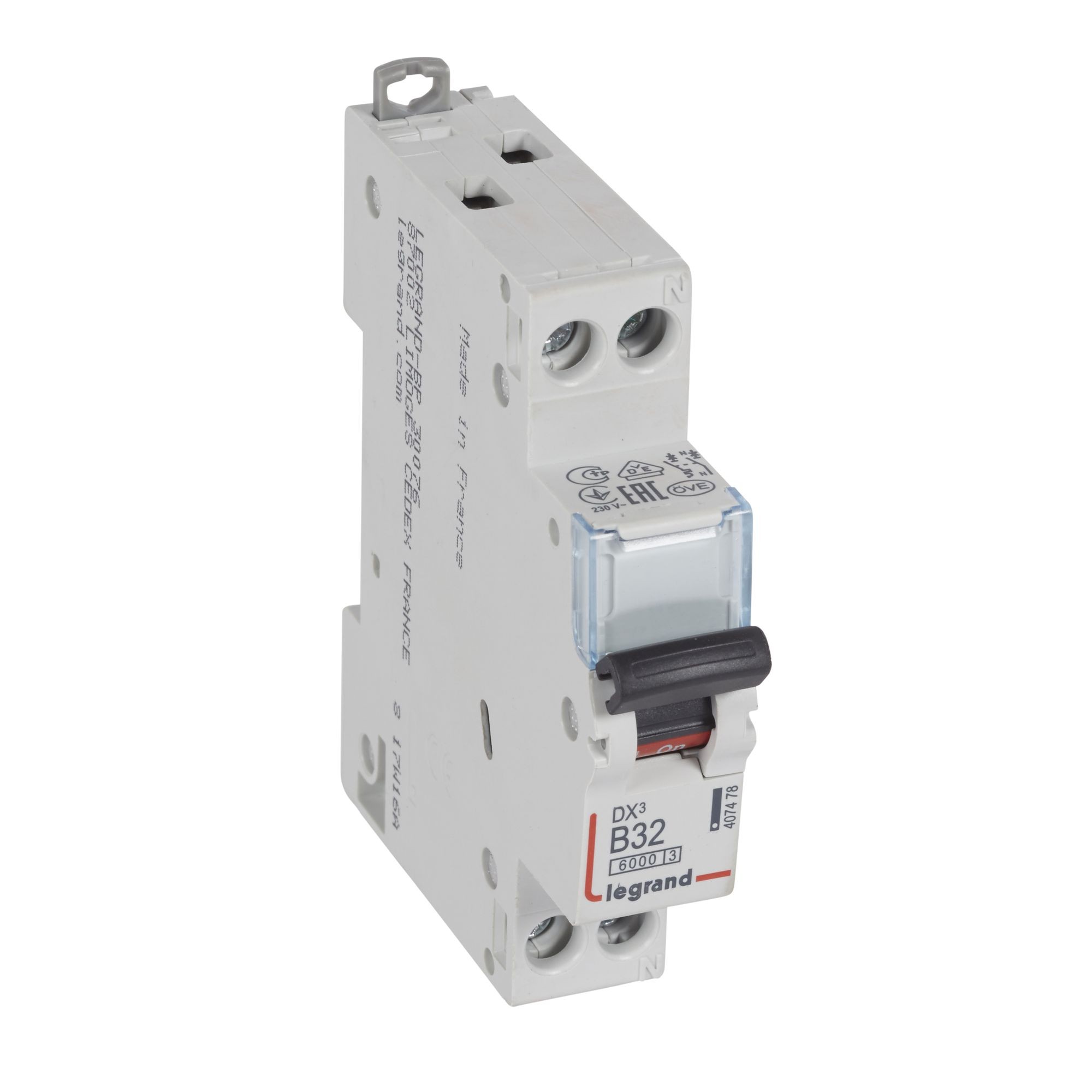 Jistič dvoupolový LEGRAND 407478 DX3 1P+N B32 6/10KA