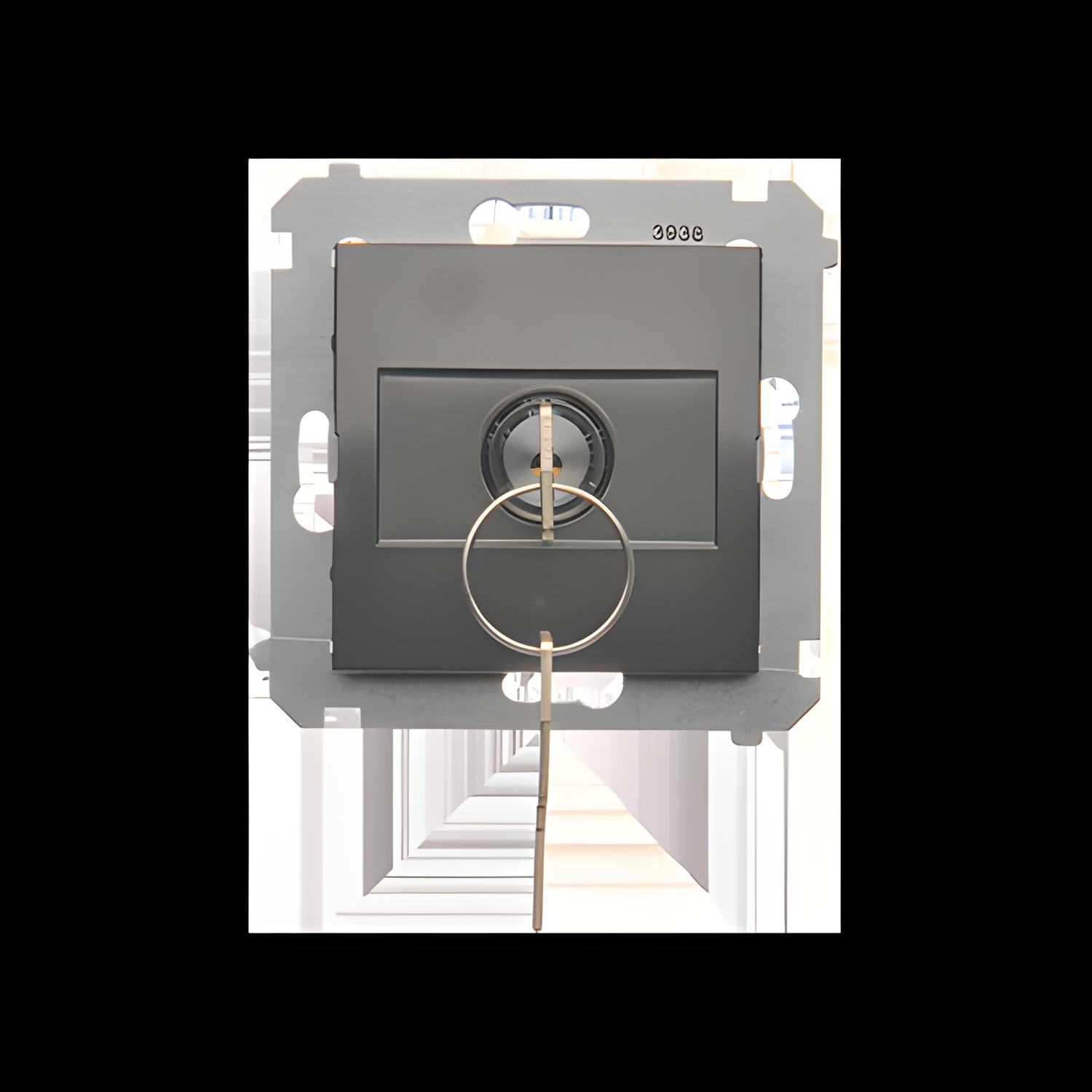 Spínač časový SIMON 54 DP1K.01/48, na klíč, 2 polohový, řazení 0-1, antracitová metalizovaná