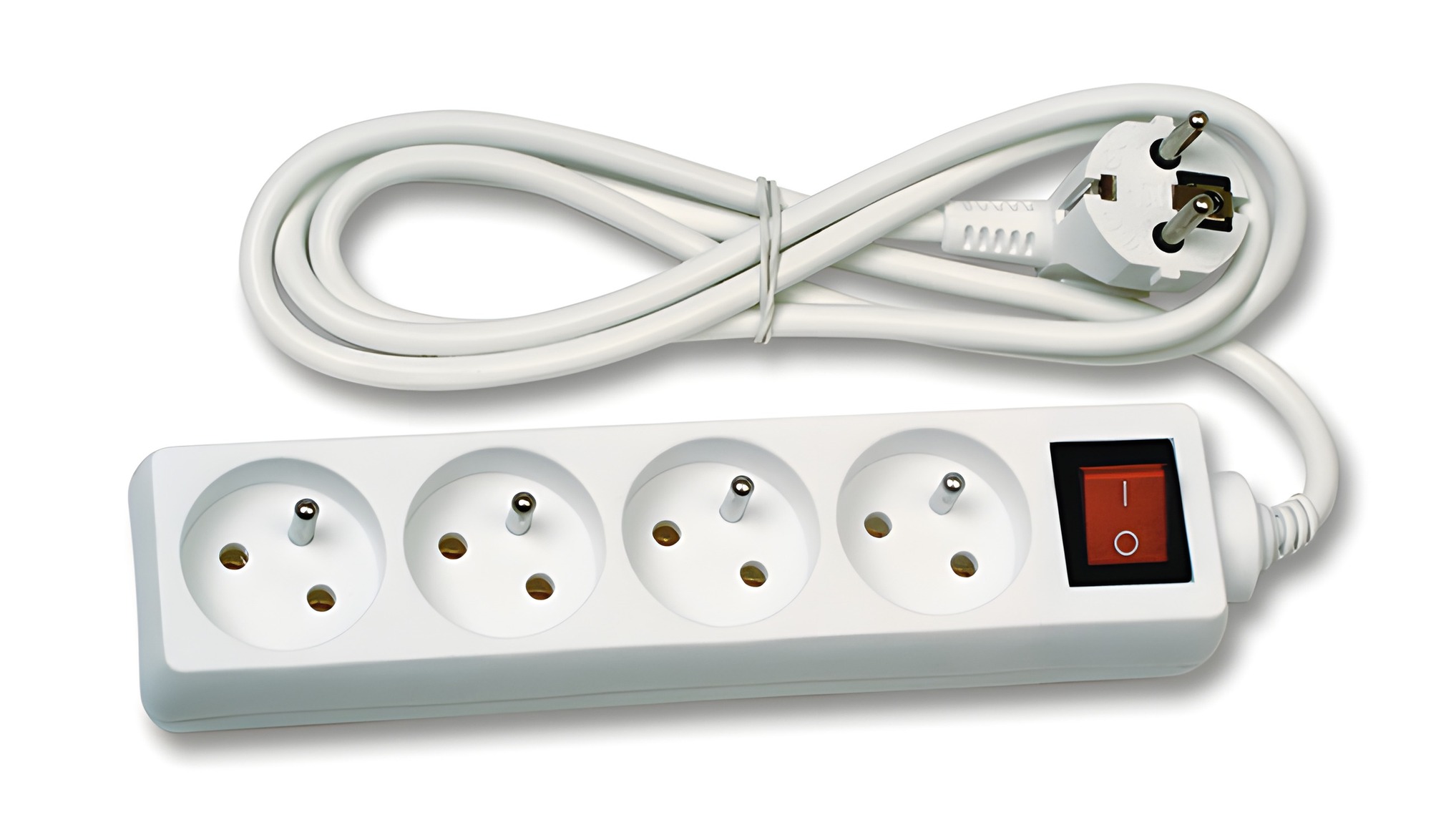 Prodlužovací přívod ECOPLANET FK4 2500W, IP20, 4x zásuvka, 3m, bílá