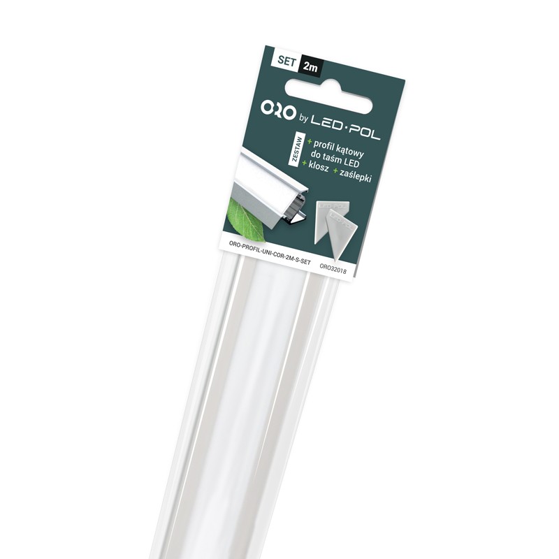 Set hliníkového profilu pro LED pásek LED-POL Profil Uni Cor 2M S Set