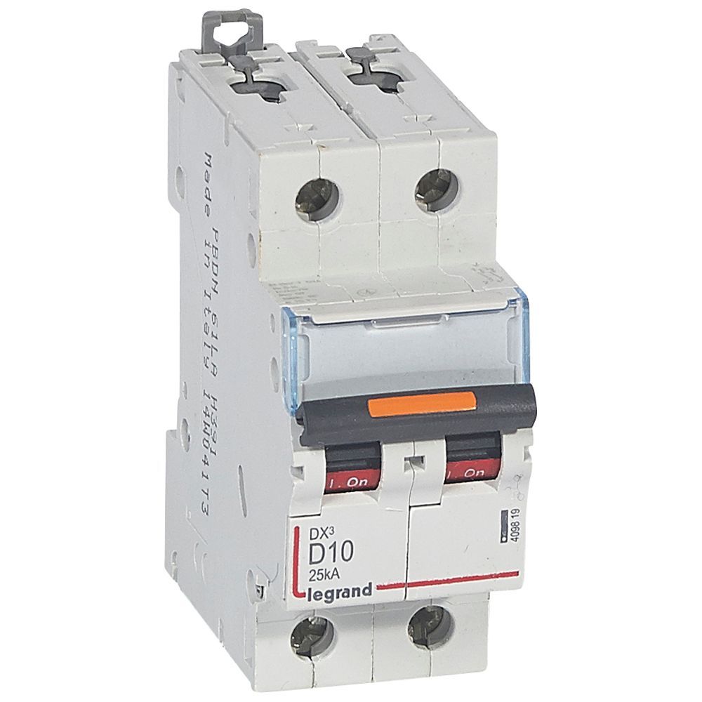 Jistič dvoupolový LEGRAND 409819 DX3 2P D10 25KA