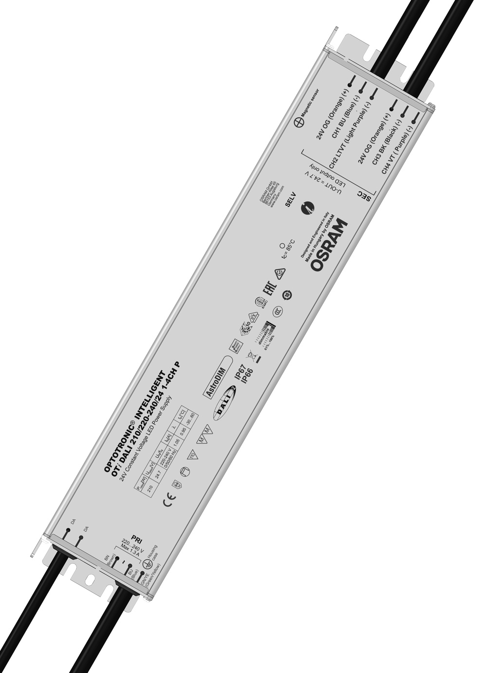 LED driver napěťový OSRAM OTI DALI 210/220...240/24 1...4 CH, DALI, IP66