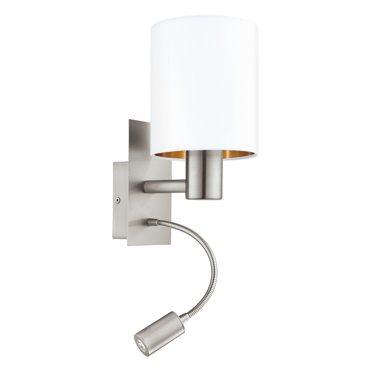 Nástěnné svítidlo PASTERI matný nikl 150 mm 1X40W,1X3,5W EGLO