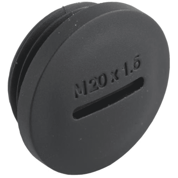 SCHM AG-8845.25 Závitová záslepka, plastová, černá, závit M25 x 1,5, kruhová, délka závitu 8 mm