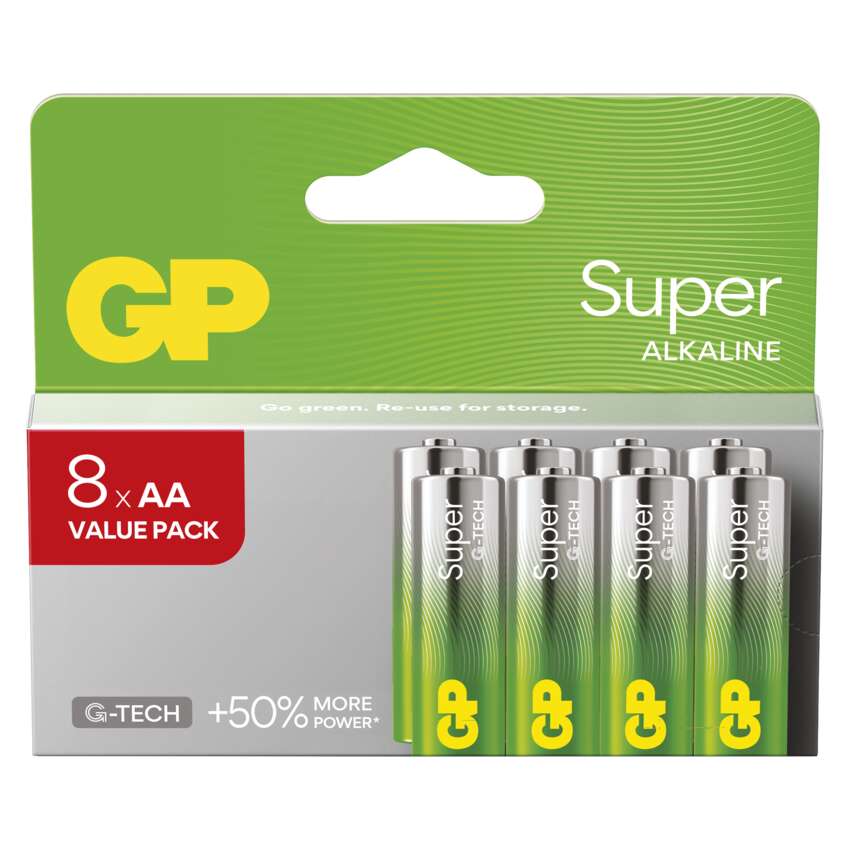 Baterie alkalická GP SUPER AA (LR6) 8pcs value pack