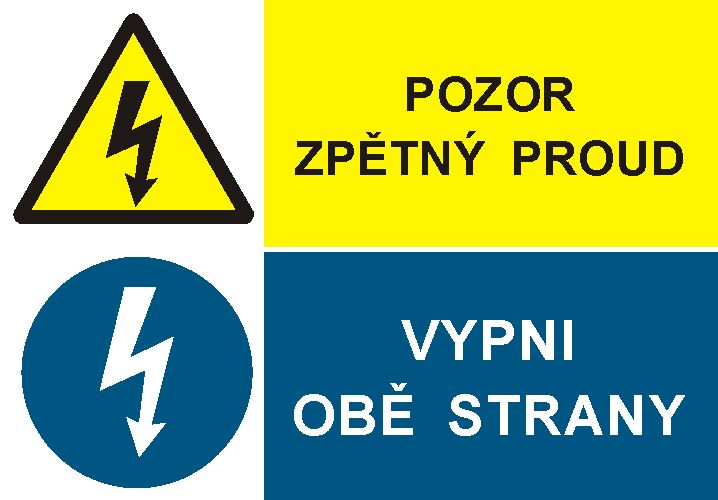 3.8105.SD: Pozor zpětný proud / Vypni obě strany