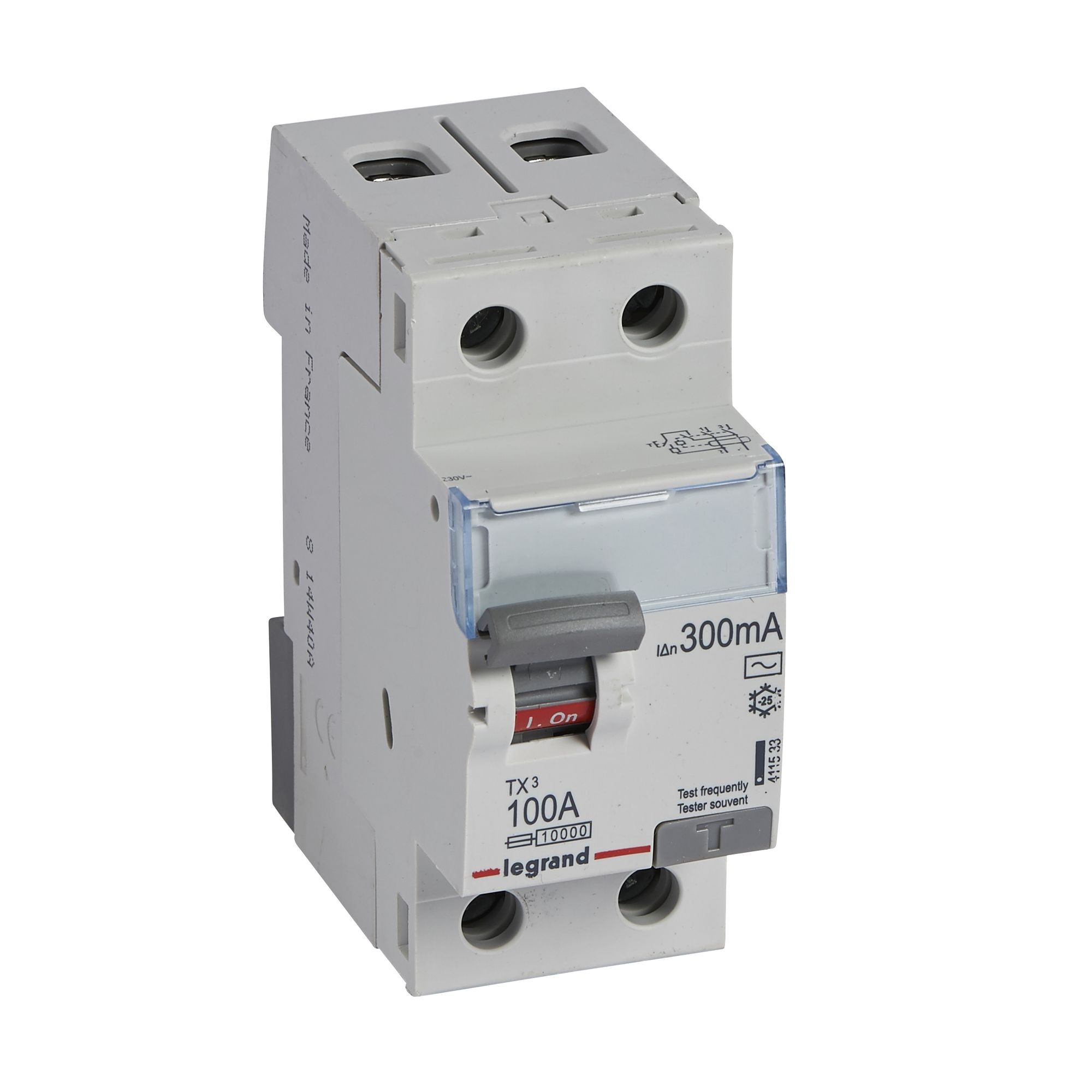 Chránič dvoupolový LEGRAND 411533 TX3 CHRÁN. 2P 100A 300MA AC