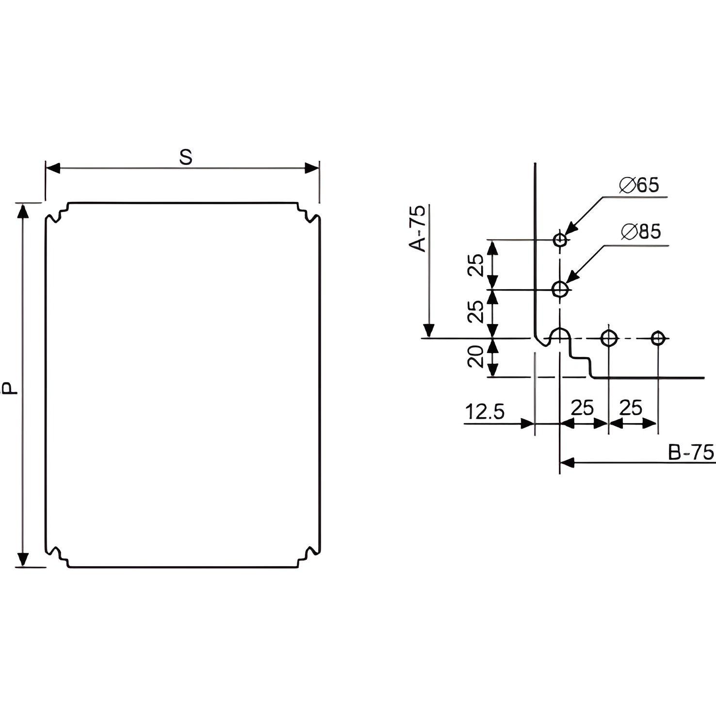 SCHN NSYMPP75 Plastový montážní panel 700x500