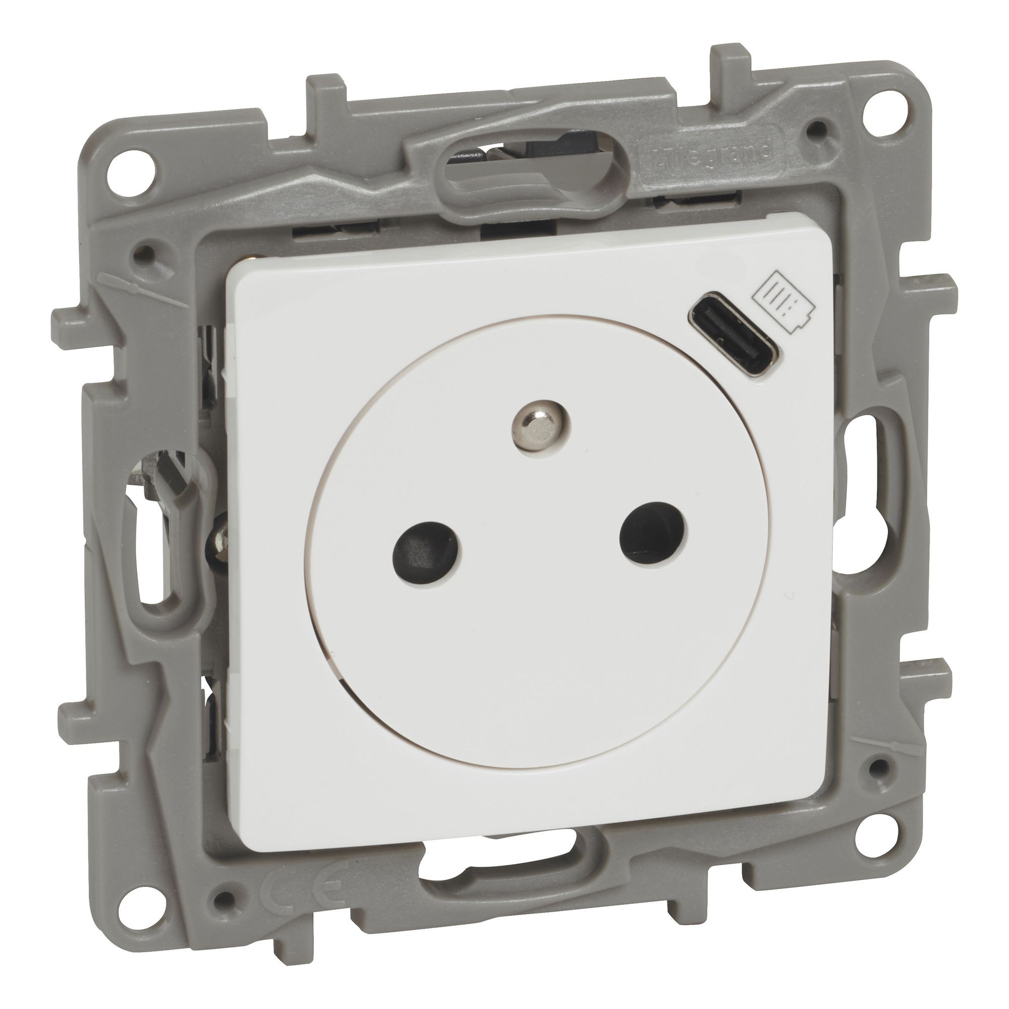 LEG 764536 NIL ZÁSUVKA 2P+T / USB C BÍLÁ