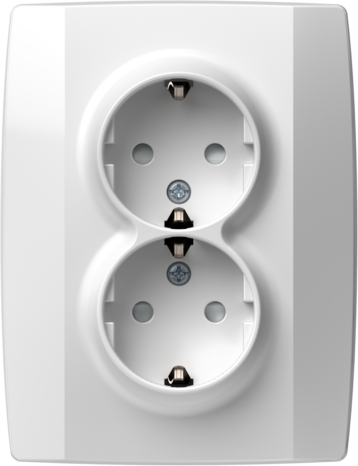 TEM ZÁSUVKA SCHUKO DVOJITÁ 2P+E 16A 250V~ PW lesklá bílá