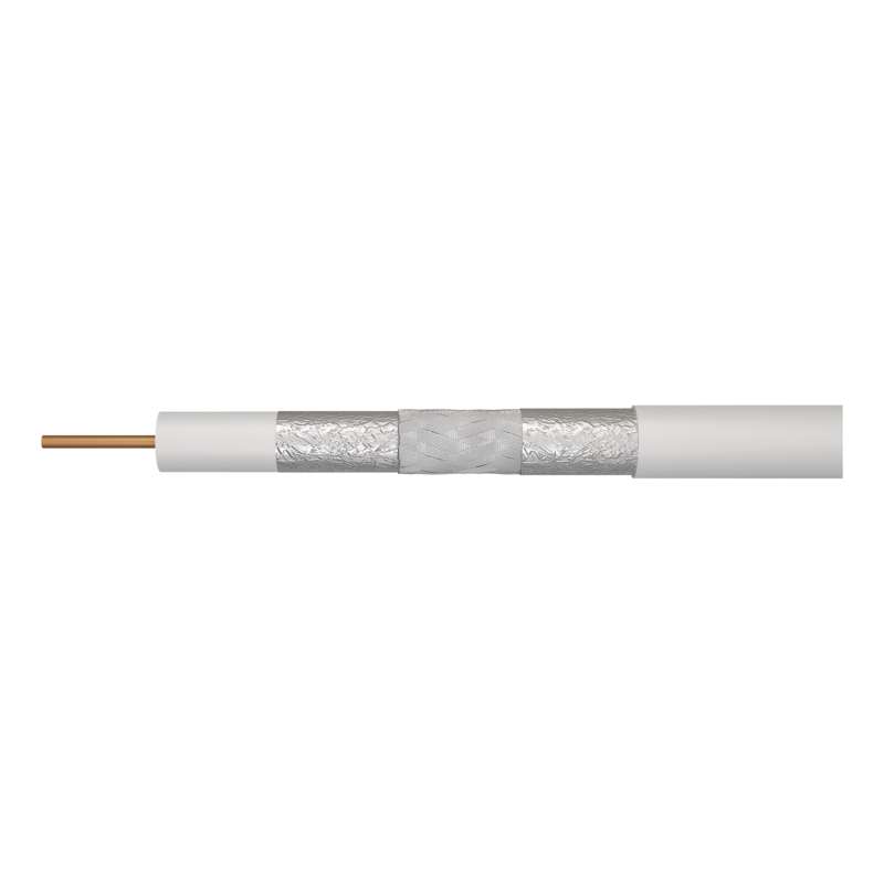 Kabel koaxiální EMOS S5262, CB113, PVC, vodič 1,13 mm, plášť 7,05 mm, vnitřní, bílá, 250 m