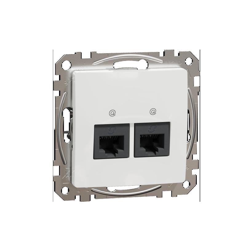 SCHN SDD111467 Sedna D/E - Datová zásuvka 2xRJ45 kat. 6A UTP, Bílá