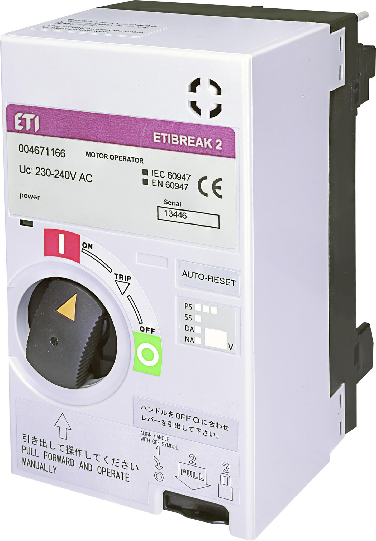 ETI 004671166 motorový pohon, MO2 125 AC230-240V RS