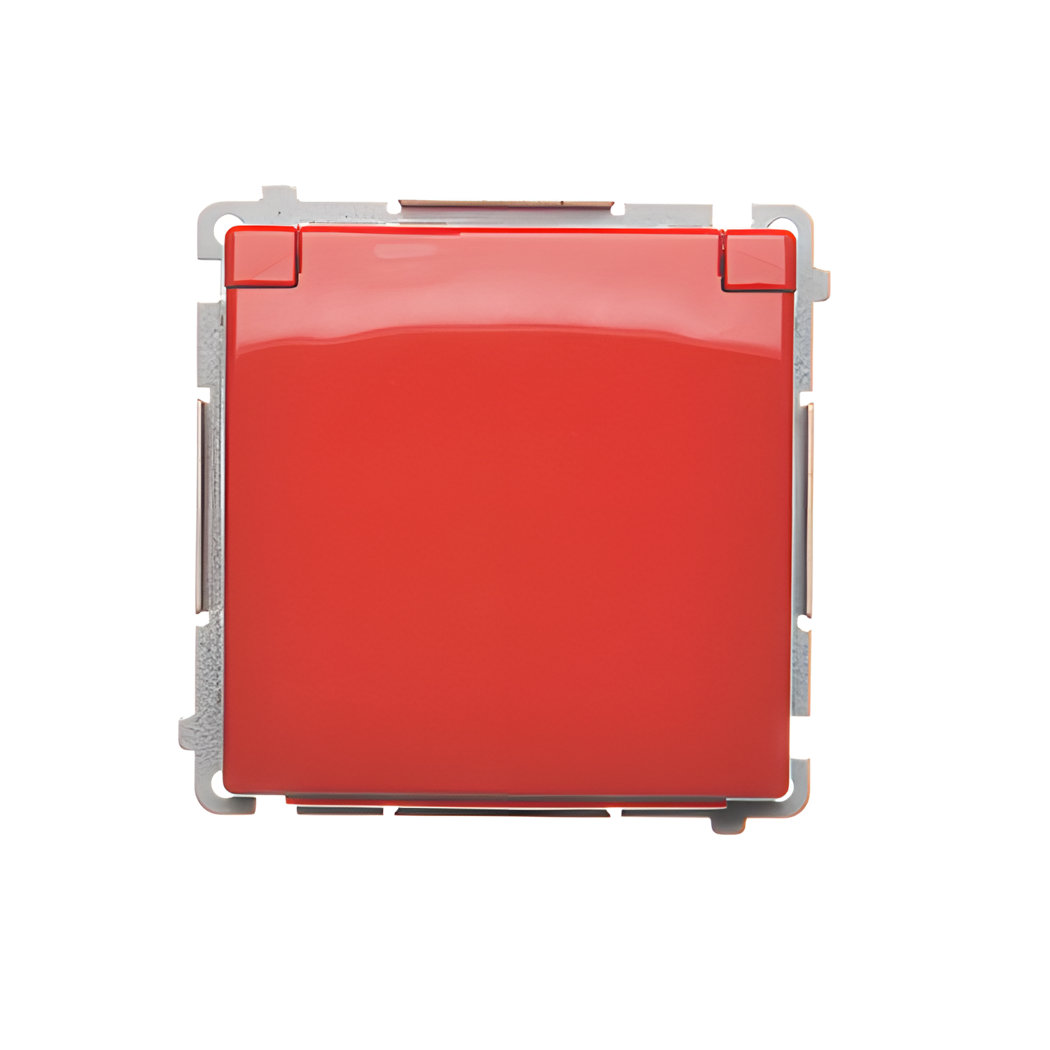 Zásuvka SIMON BASIC BMGZ1BZ.01/22, 1 nás., IP44, cl., 16A/250V~, šr. sv., červená