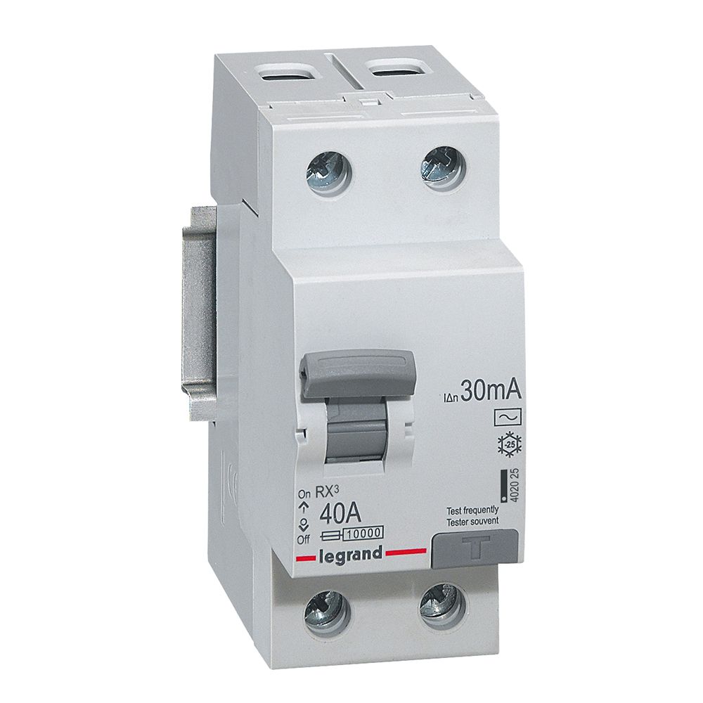 Chránič dvoupolový LEGRAND 402025 RX3 CHRÁN. 2P 40A 30MA AC