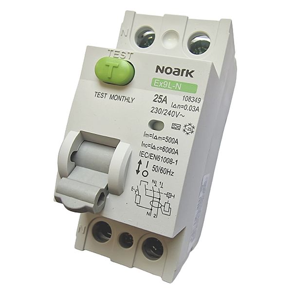Proudový chránič NOARK EX9L-N 2P 25A A 30mA 108349