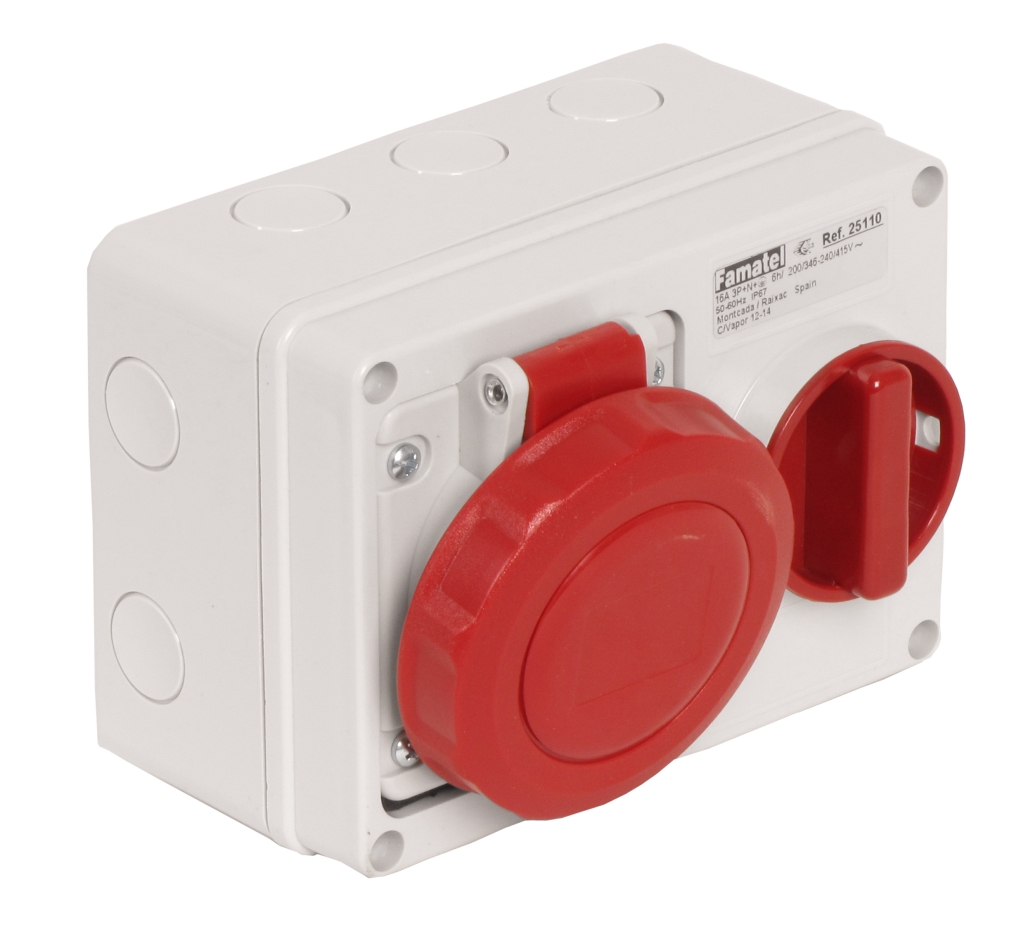 FAM Zásuvka nástěnná blokovaná 25110 IP67/400V/16A/5P 6h - SpeedPRO