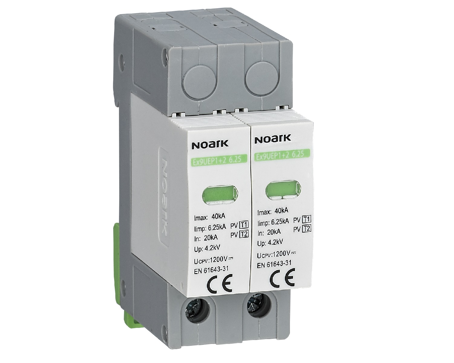 Svodič přepětí NOARK 111751 Ex9UEP1+2 6.25 2P 1000 EU třída 1+2, In=6,25kA, 1000 V DC, šířka 2TE