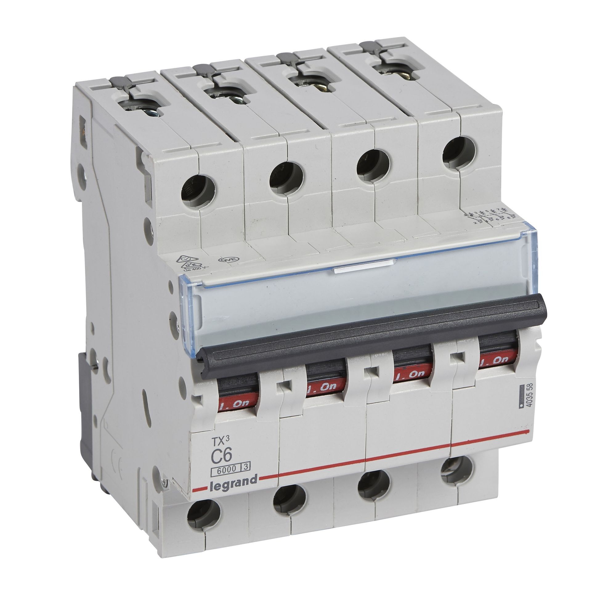 Jistič čtyřpolový LEGRAND 403558 TX3 4P C6 6000A