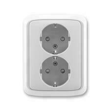 ABB 5512A-3459 S Jiné systémy zásuvek Zásuvka dvojnásobná s ochrannými kontakty (podle DIN), s clonk