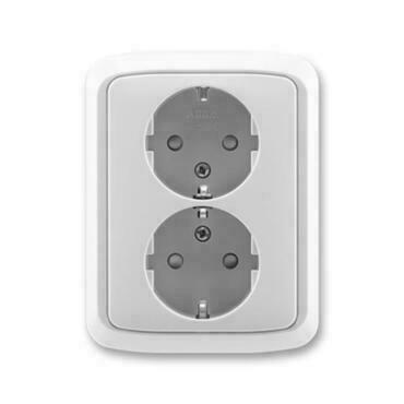 ABB 5512A-3459 S Jiné systémy zásuvek Zásuvka dvojnásobná s ochrannými kontakty (podle DIN), s clonk