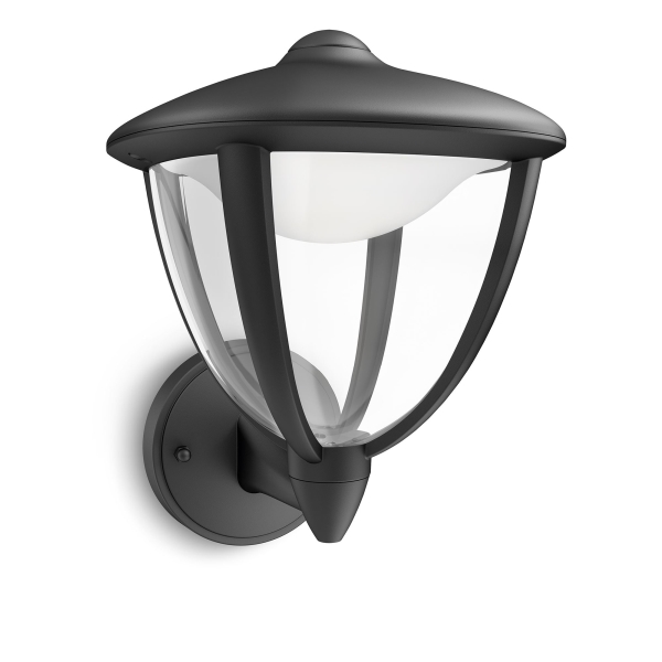 Philips 8718696122457 Robin wall lantern black 1x4.5W 230V down