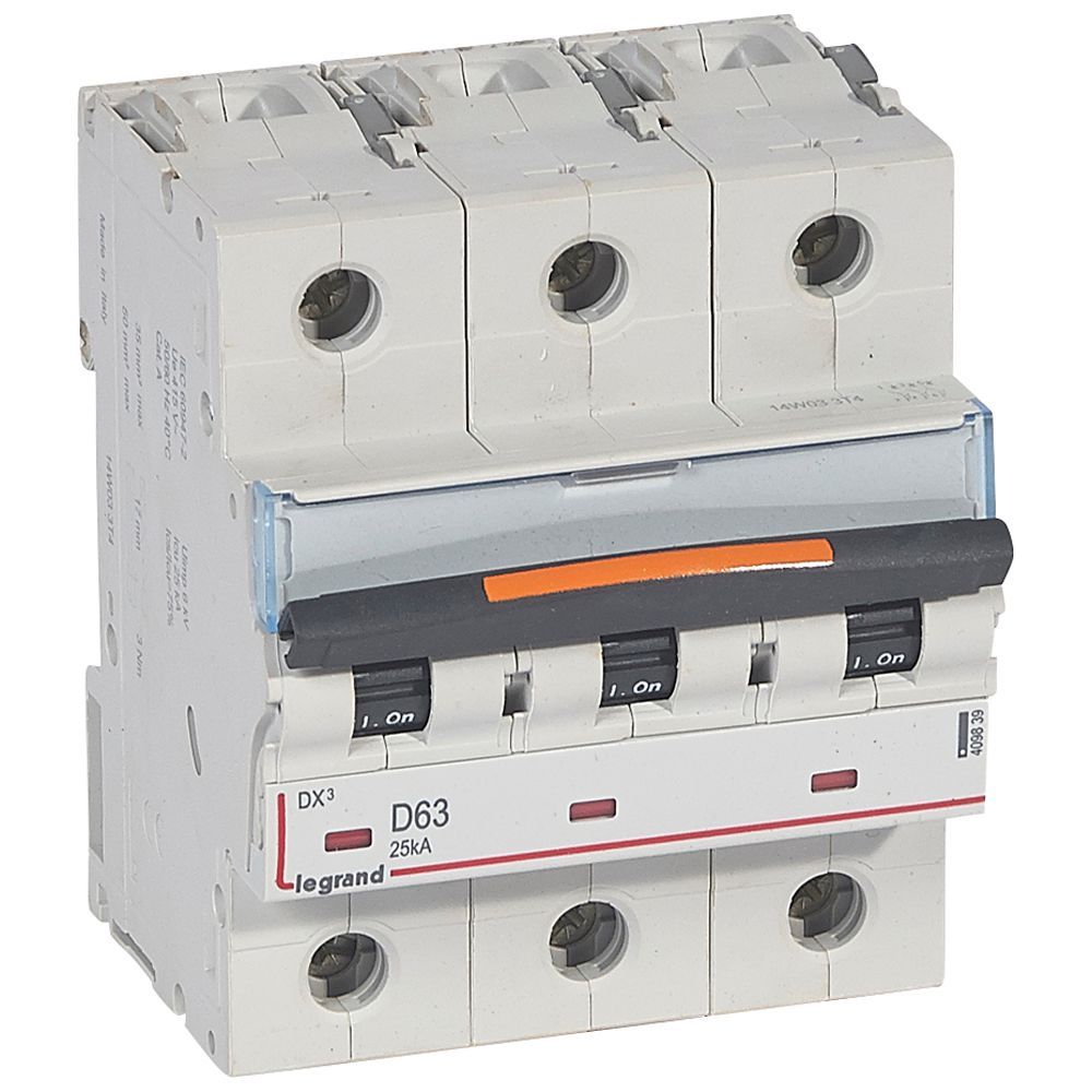 Jistič třípolový LEGRAND 409839 DX3 3P D63 25KA