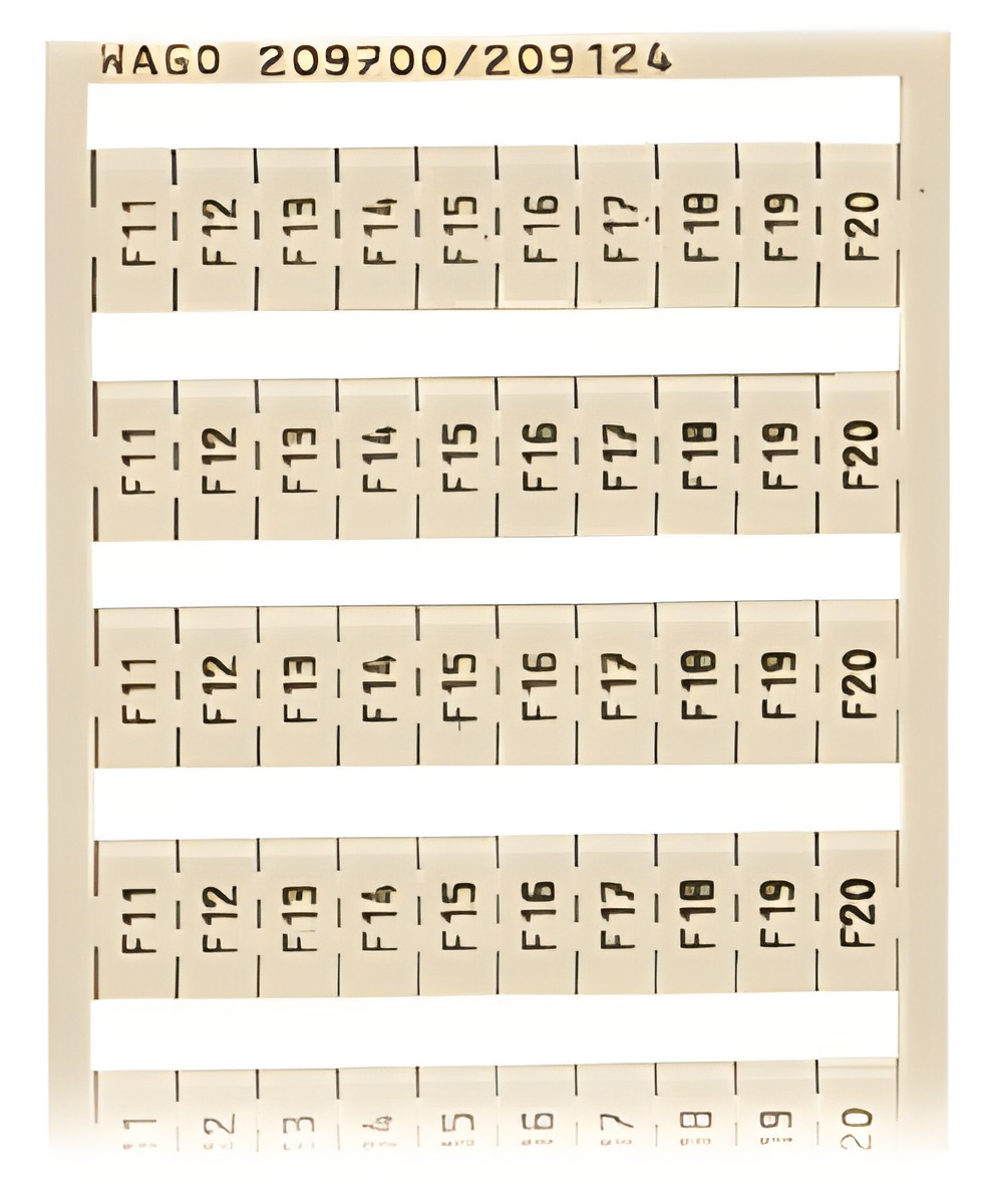 WAGO 209-700/209-124 Popisovací karta WSB