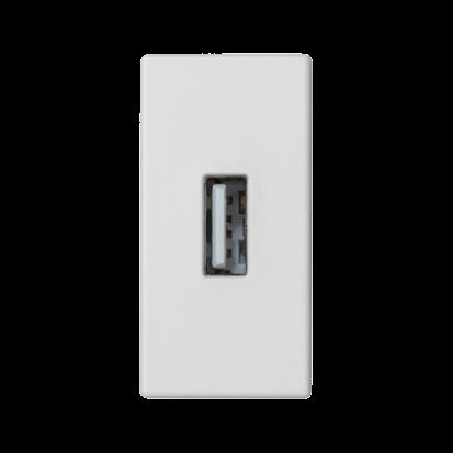 Modul SIMON K128B/9, K45/2, USB 2.0 typ A (samice), šroubové svorky, 22, 5 x 45 mm, bílá