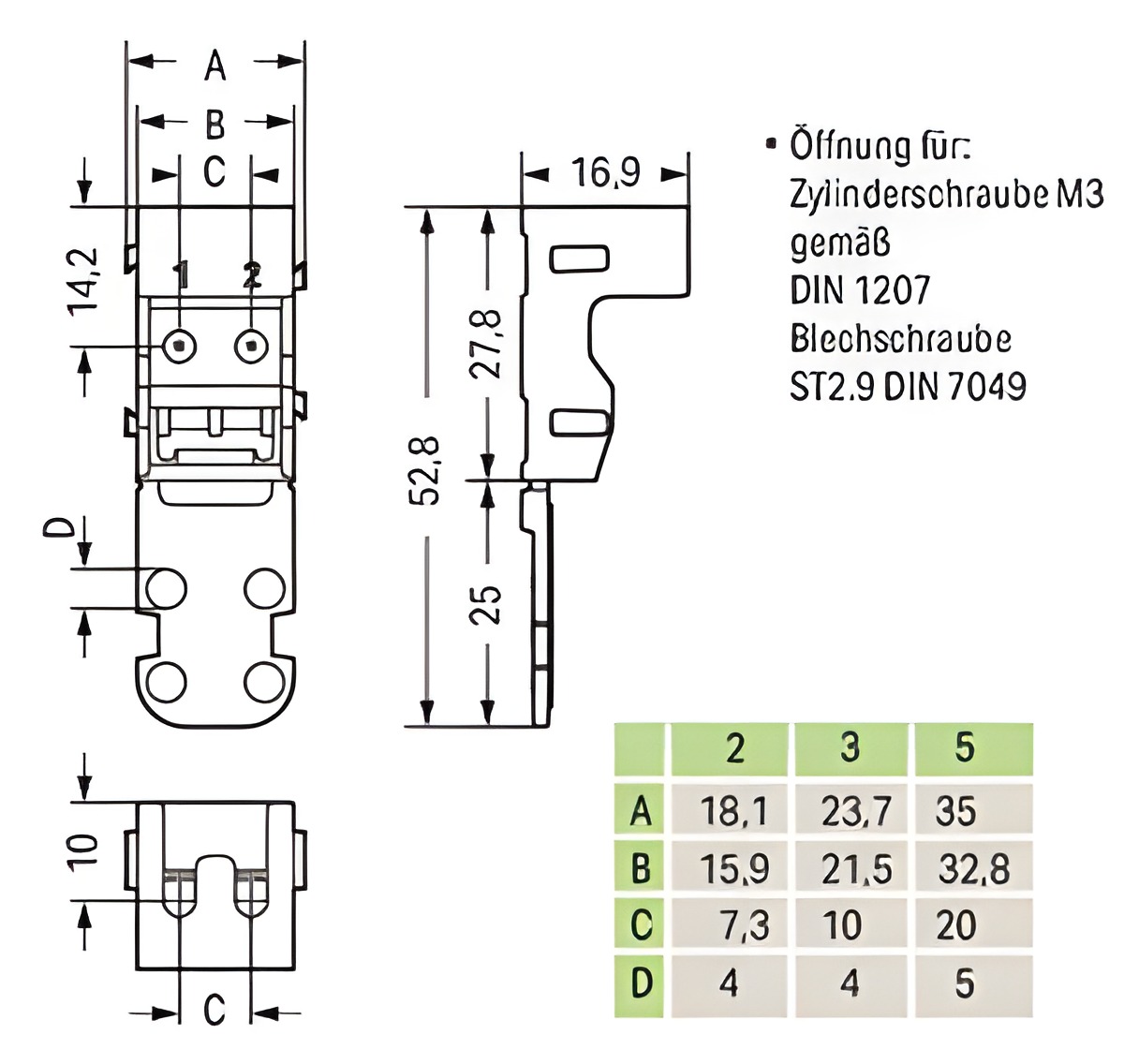 WAGO 221-502 Upevňovací adaptéry