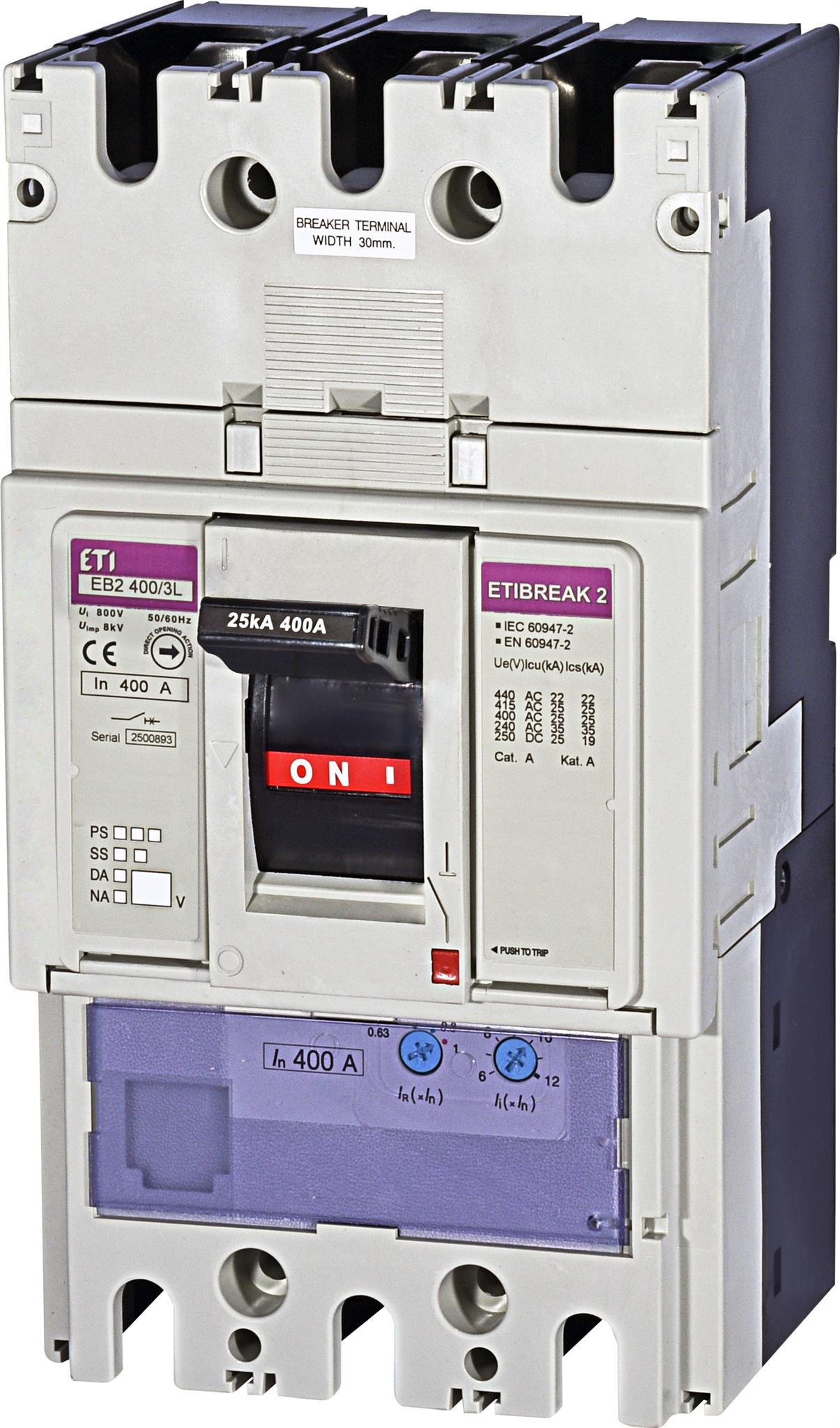 ETI 004671092 kompaktní jistič, EB2 400/3L 400A 3p