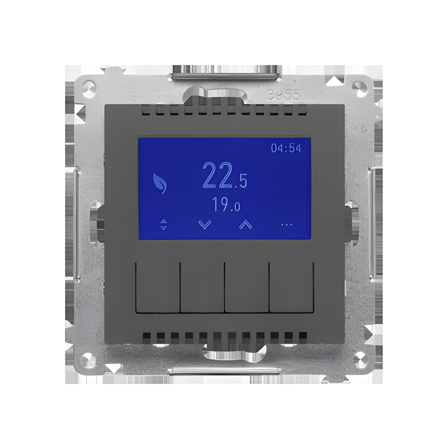 Termostat digitální SIMON 55 TETD1A.01/116, programovatelný, s displejem, grafitová matná
