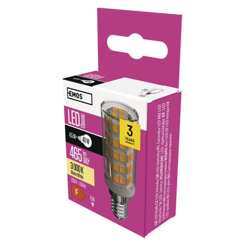 EMOS ZQ9140 LED JC 4,5W(40W) 465lm E14 WW