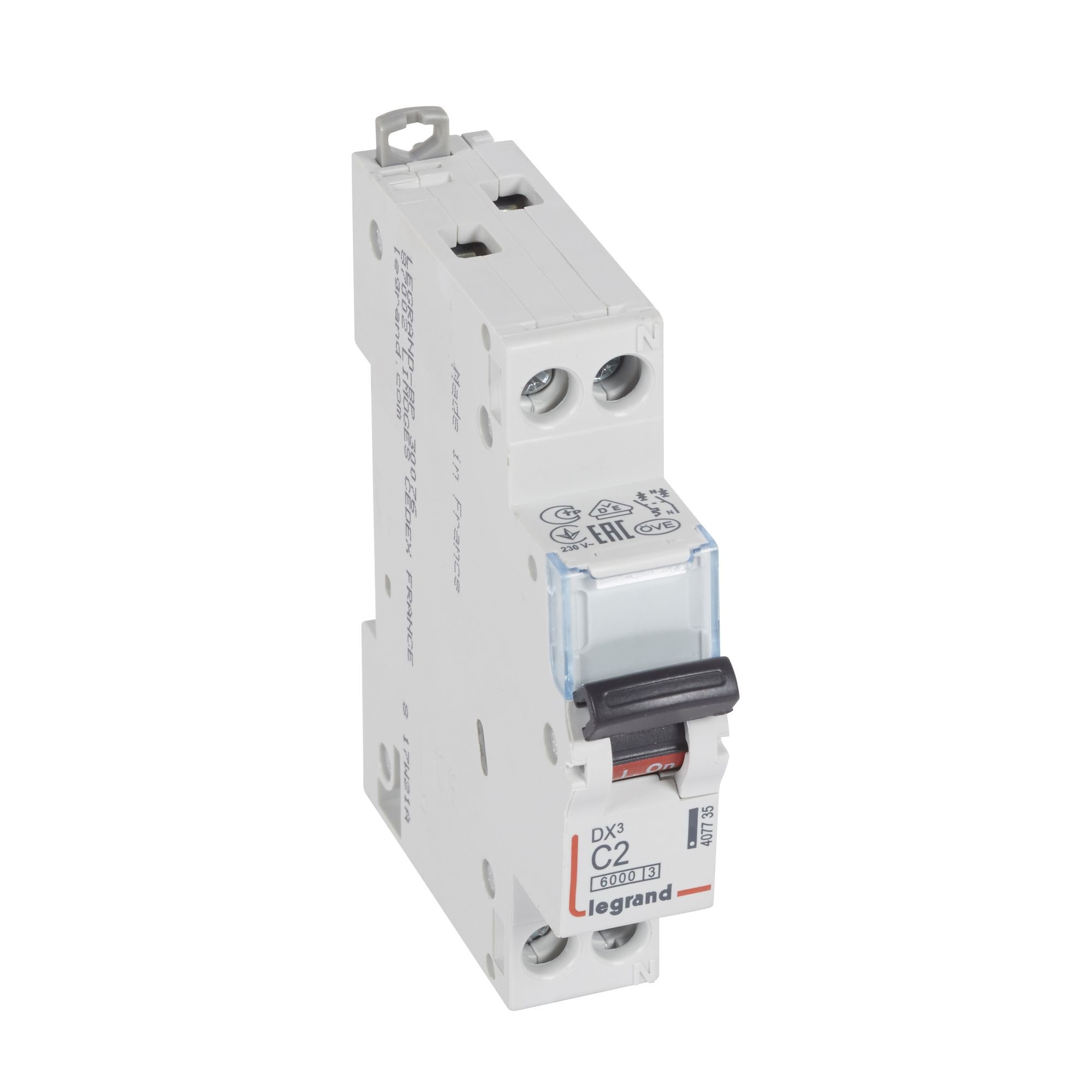 Jistič dvoupolový LEGRAND 407735 DX3 1P+N C2 6/10KA
