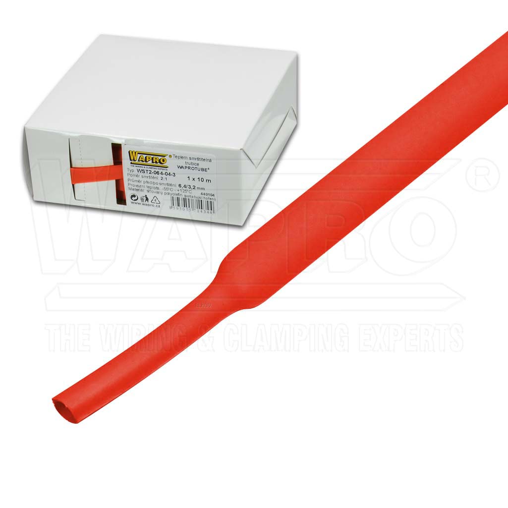 wpr8016 WST2-024-02-3 slabostěnná tepl. smršť. trubice, 2:1, 2,4 / 1,2 mm (3/32"), červená, MiniBOX