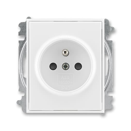 Zásuvka jednonásobná ABB ELEMENT 6619E-A06357 03, bílá/bílá, (typ 6619)