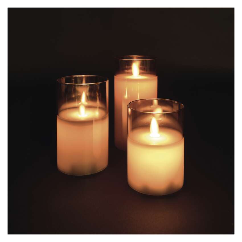 EMOS DCCW05 3LED SET GLASS CANDLE MOVING FLAME WW