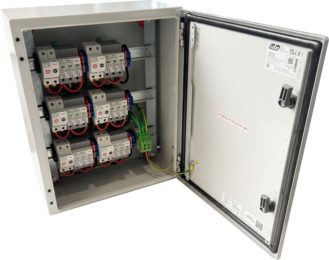 6 stringový rozvaděč Argos FVE_ARGOS_PV6_T1+T2, Oceloplechová skříň, 500x400x200, IP66