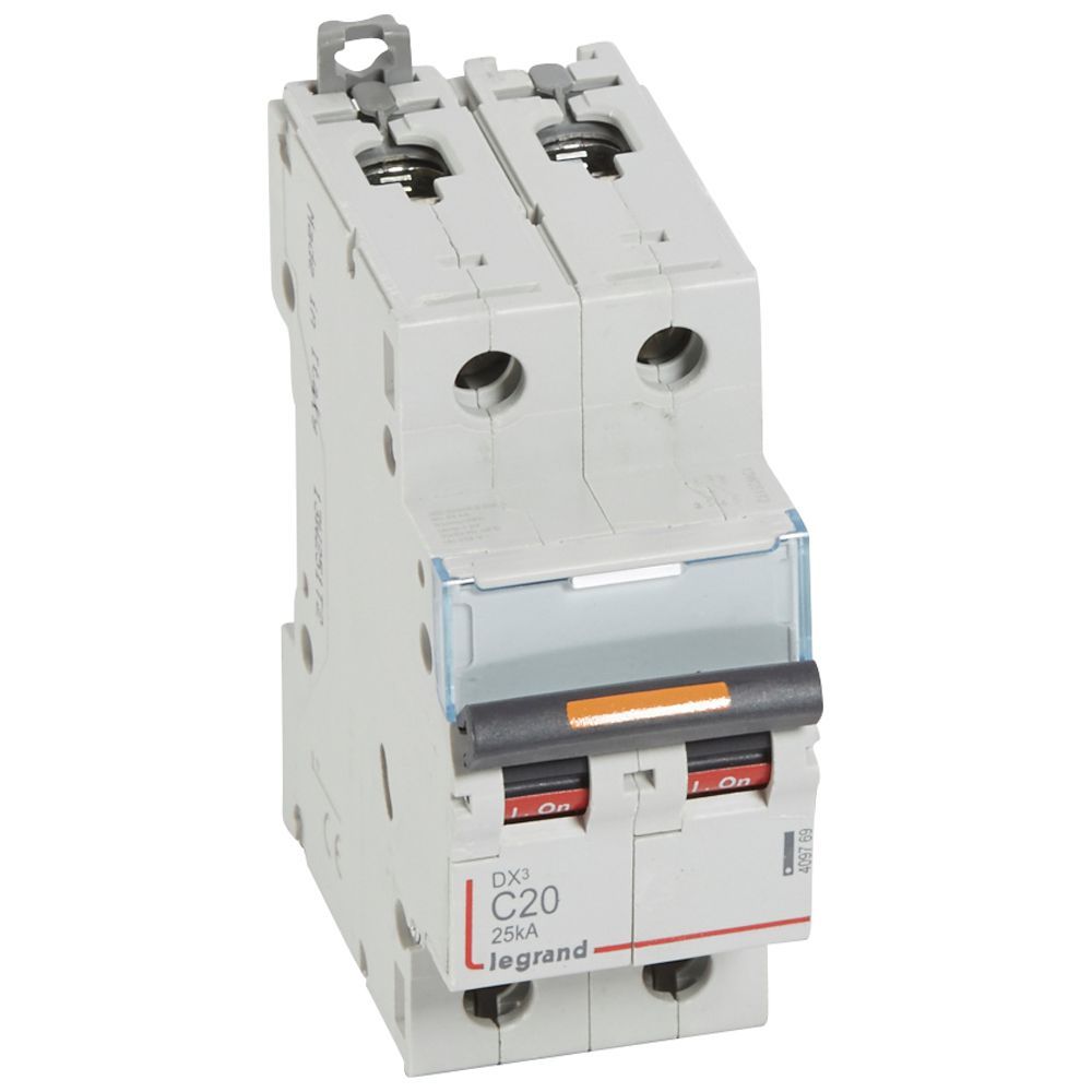 Jistič dvoupolový LEGRAND 409769 DX3 2P C20 25KA