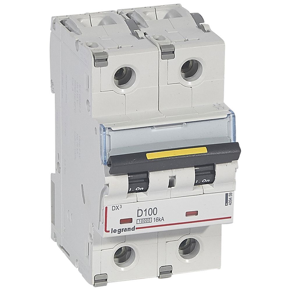 Jistič dvoupolový LEGRAND 409459 DX3 2P D100 10000A/16KA