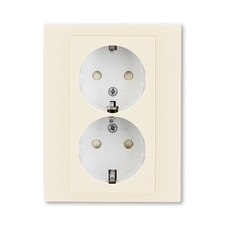ABB 5522H-C03457 17 Jiné systémy zásuvek Zásuvka dvojnásobná s ochrannými kontakty (podle DIN), s cl