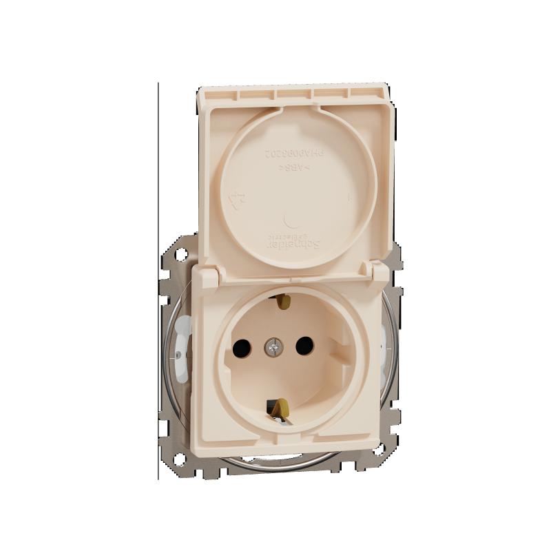 SCHN SDD212024 Sedna D/E - Zásuvka 230V 16A Schuko IP44, Béžová